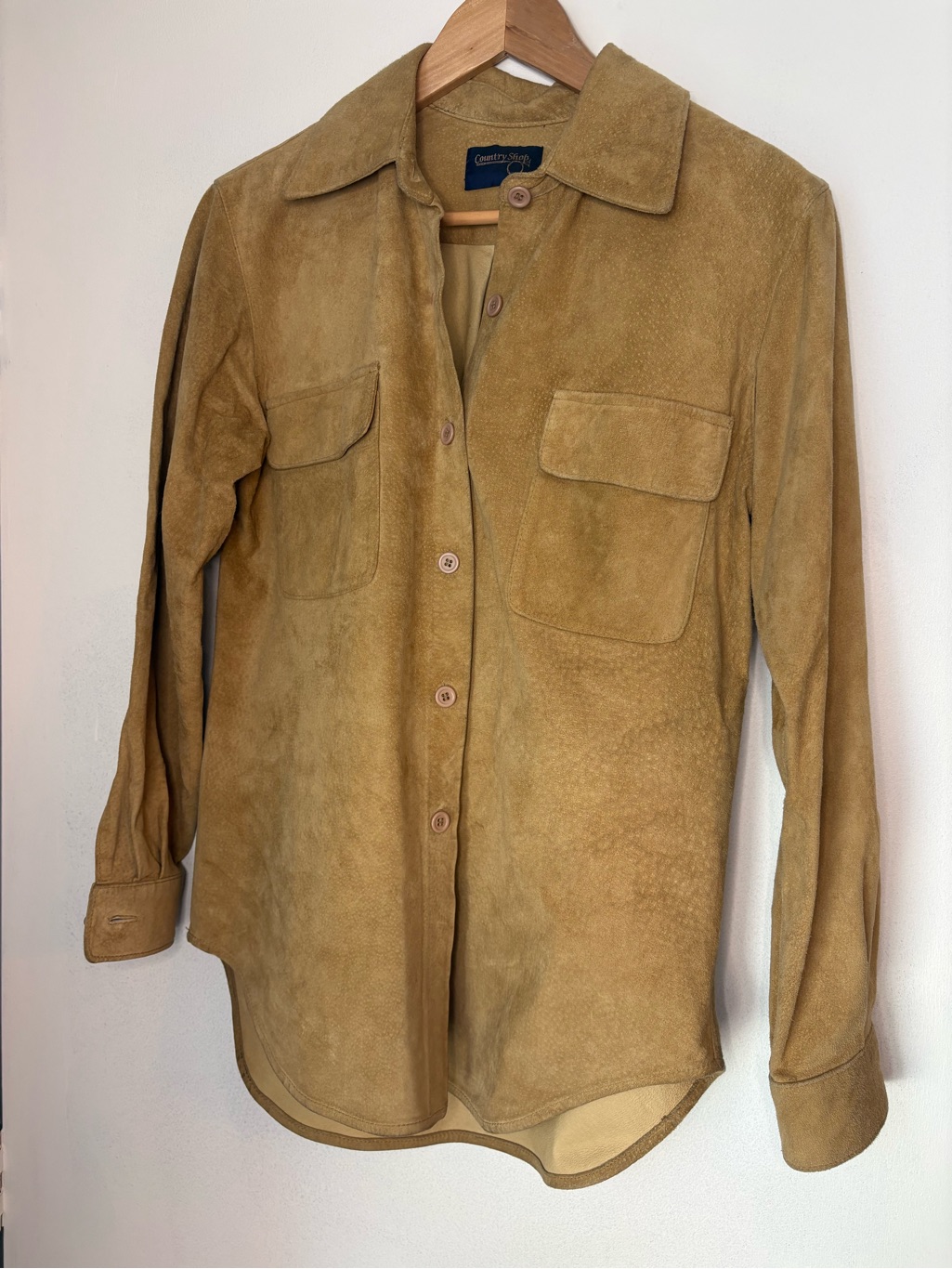 Country Shop Suede Button-Up Shirt Jacket - Tan Women’s M